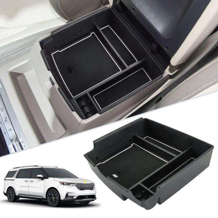 SKTU front view of packaged console organizer showing fit and finish benefit