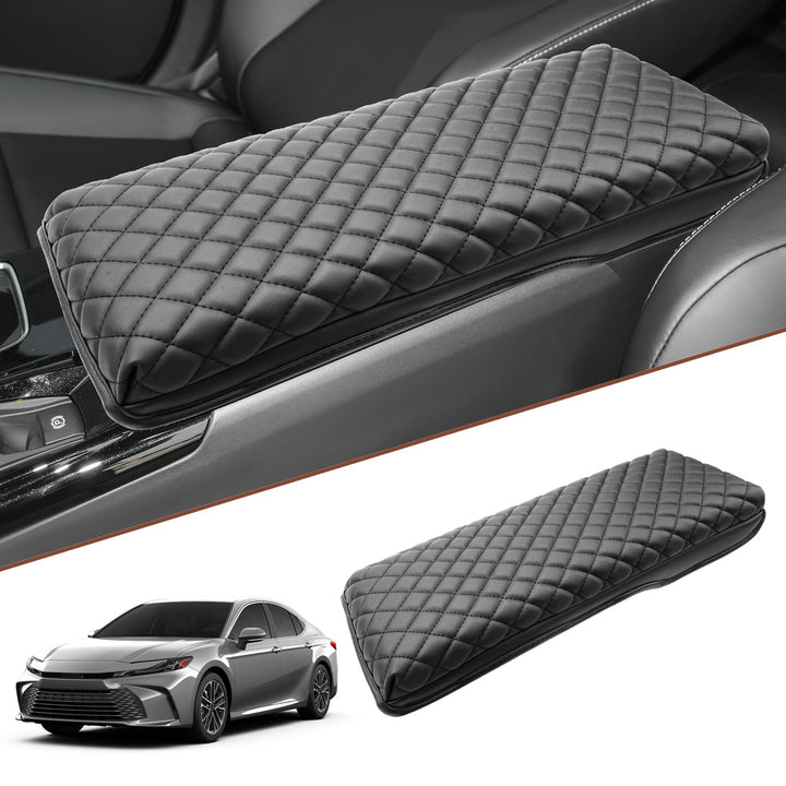 SKTU front view of armrest cover showing exact Camry fit and protection