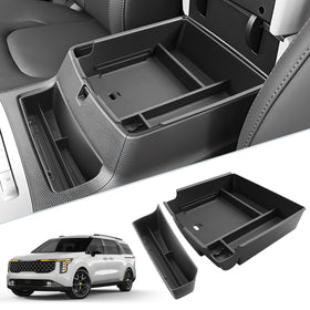 SKTU front view of console organizer showing neat compartments and quick access