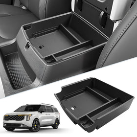 SKTU front view of console tray showing organized compartments and improved access