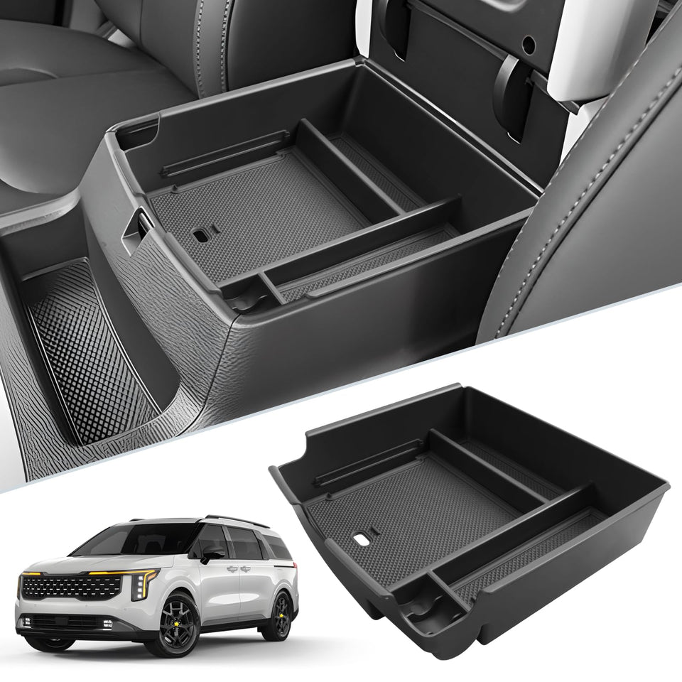 SKTU front view of console tray showing organized compartments and improved access