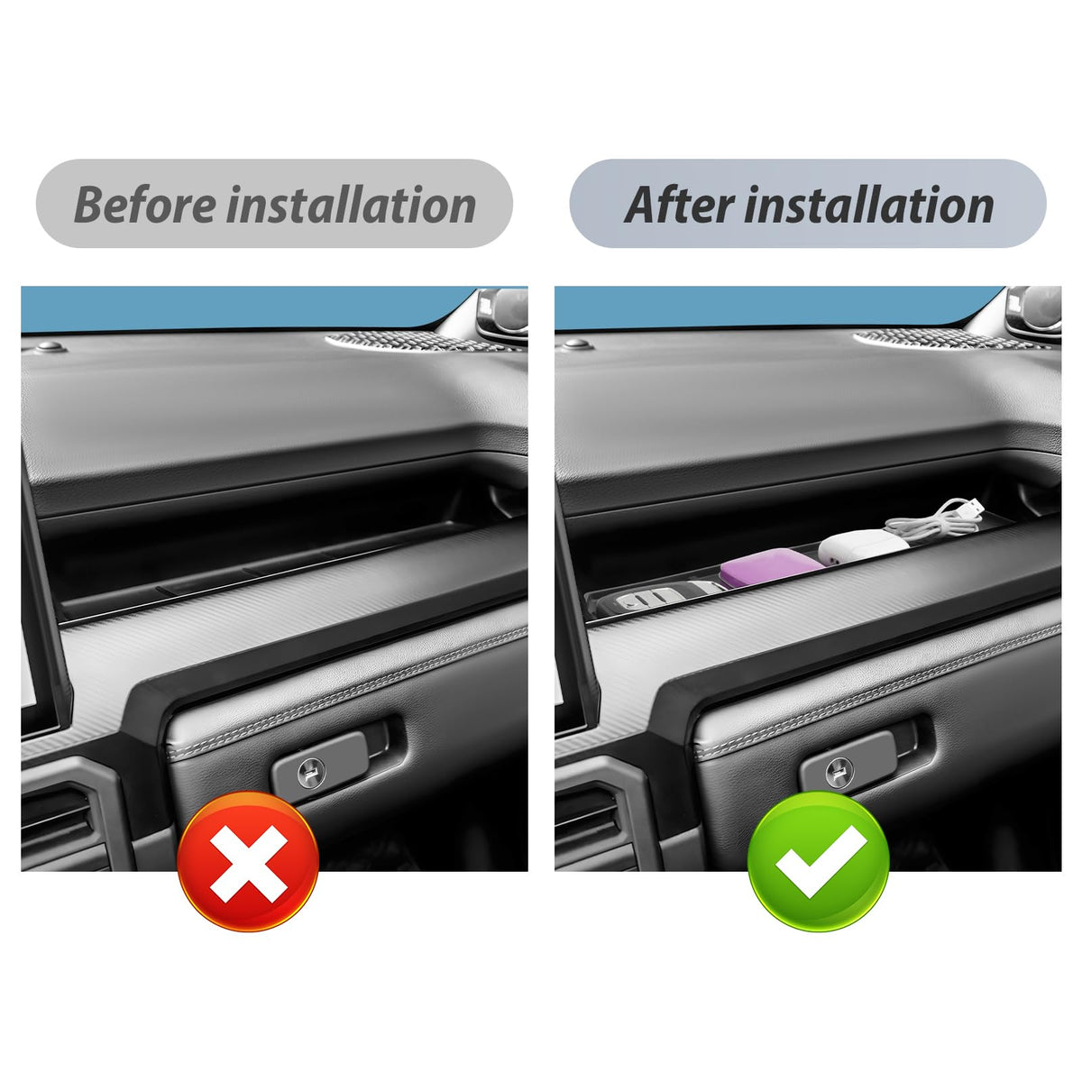 SKTU organizer installed in 4Runner console keeps essentials reachable and tidy