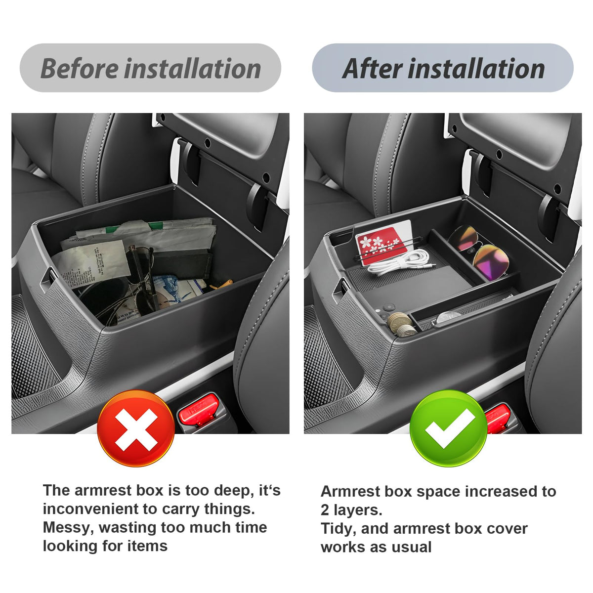 SKTU installed in Kia Carnival armrest delivering neat storage and quick reach