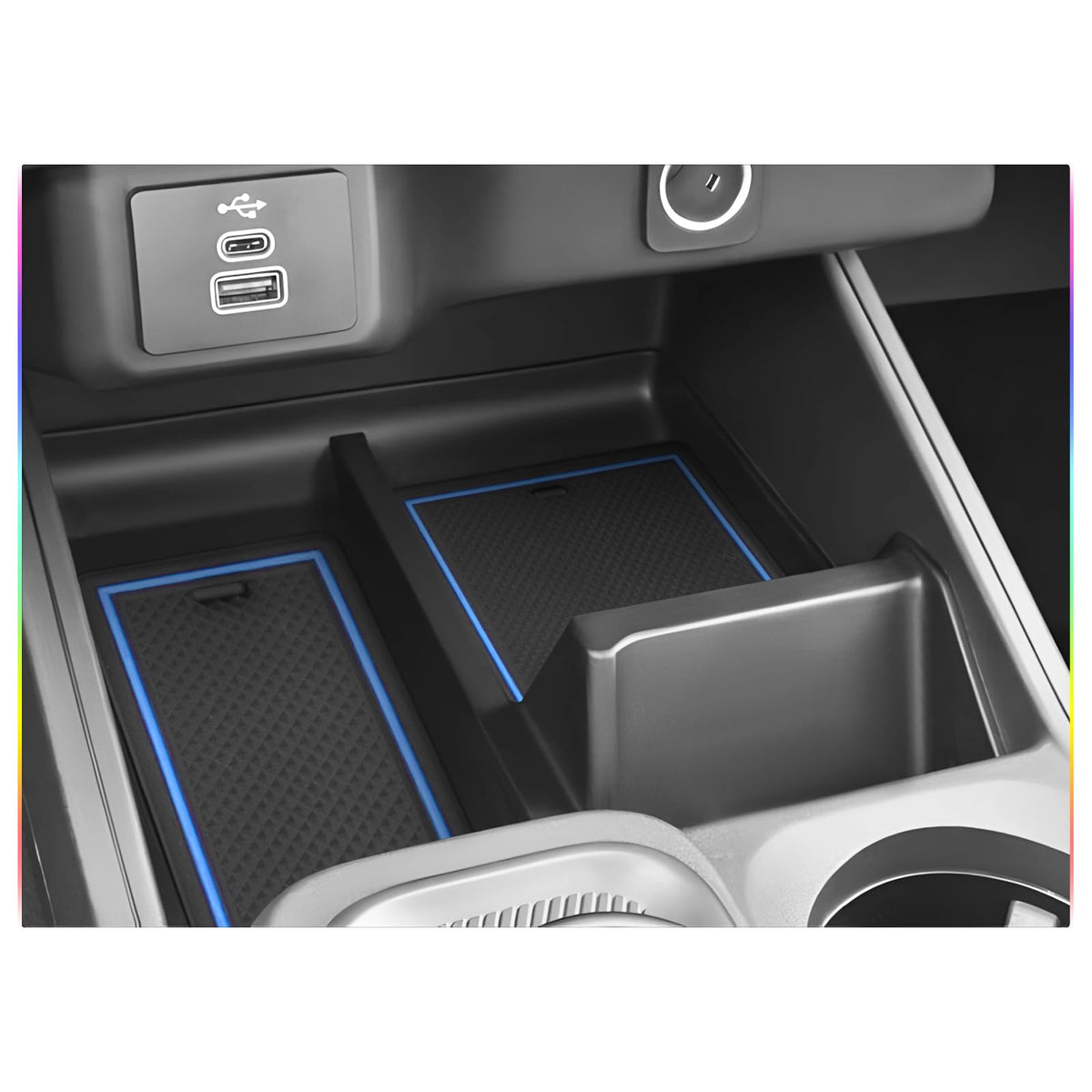 SKTU liner next to smartphone showing size and scale, keeps devices stable while driving