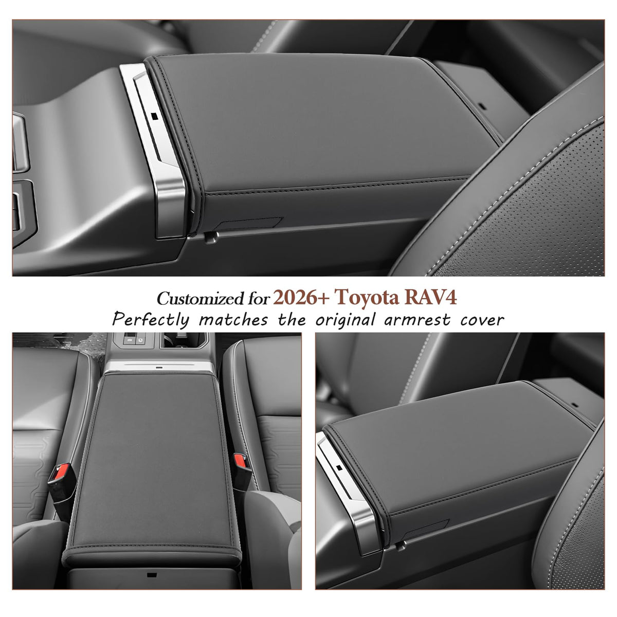 SKTU armrest cover installed in 2026 RAV4 demonstrating protection benefit