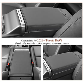 SKTU armrest cover installed in 2026 RAV4 demonstrating protection benefit