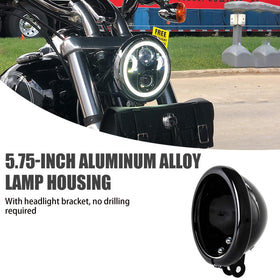 SKTYANTS headlight bucket with ruler showing 5.75-inch scale for accurate fit verification
