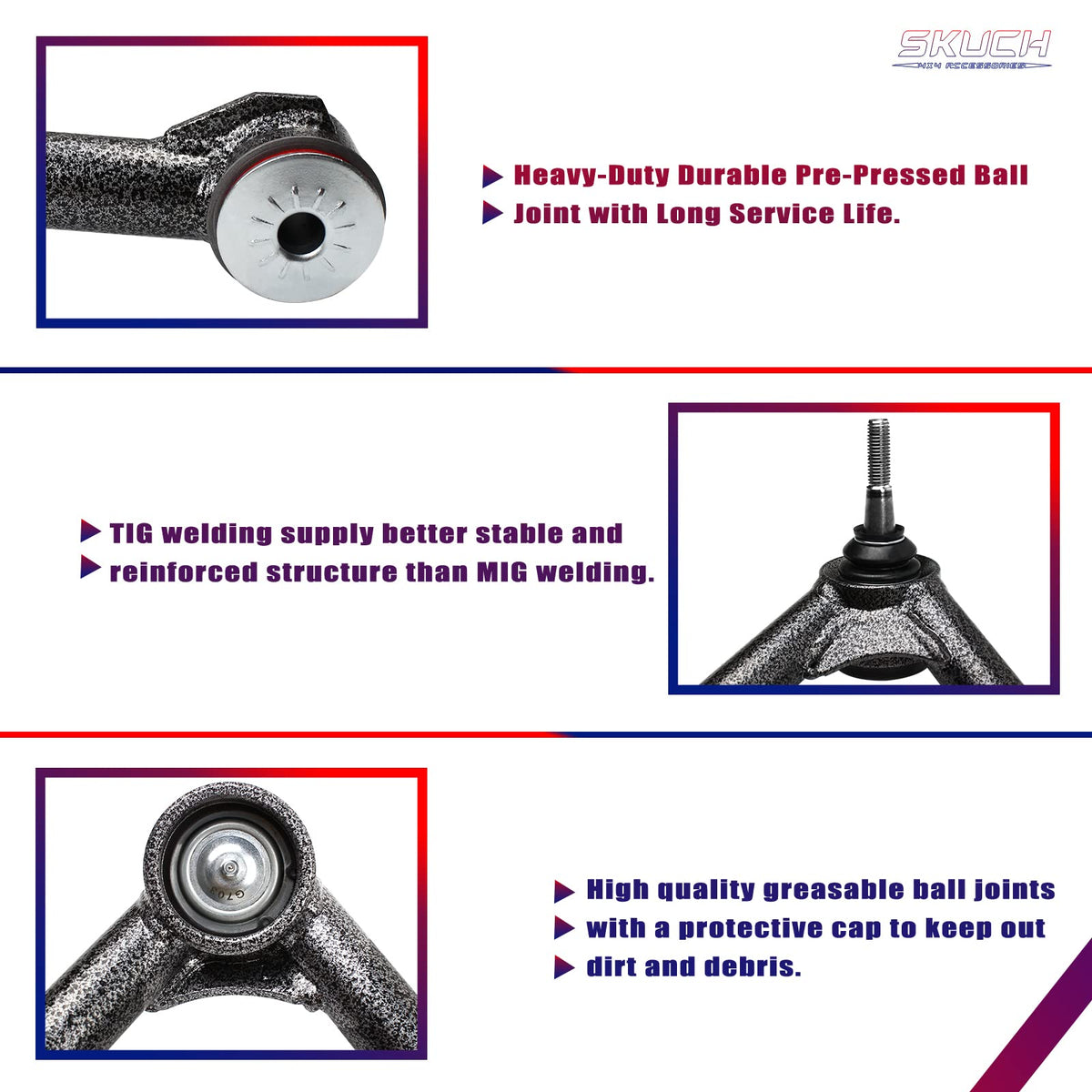 SKUCH 4X4 ball joint dust cover closeup protecting joint and extending service life