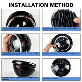 SKUNTUGUANG packaged headlight housing with H4 wire and included components