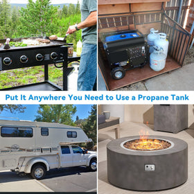 Skyflame lifestyle at campsite showing uninterrupted heat and cooking convenience