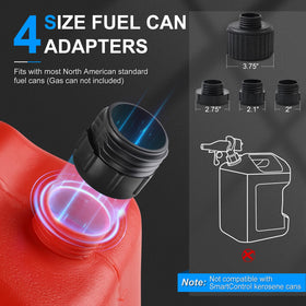 SKYJDM four adapter set displayed for wide fuel can compatibility benefit