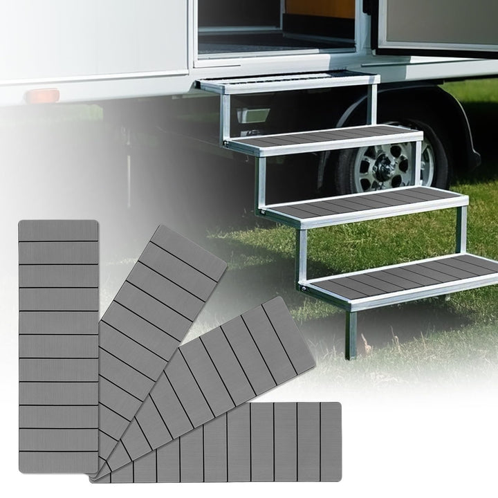 SKYJDM front view of four gray step covers showing size and packaging benefit