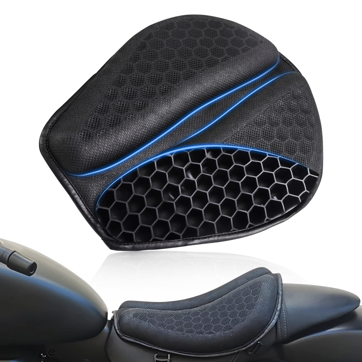 SKYJDM front view of gel seat cushion showing ergonomic shape and comfort
