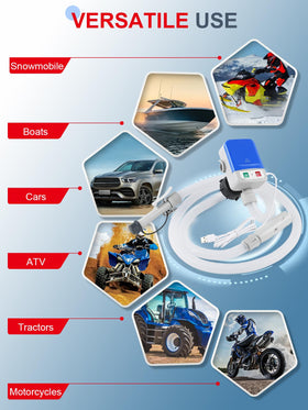 SKYJDM pump transferring fuel into a generator for fast, hands-free refueling