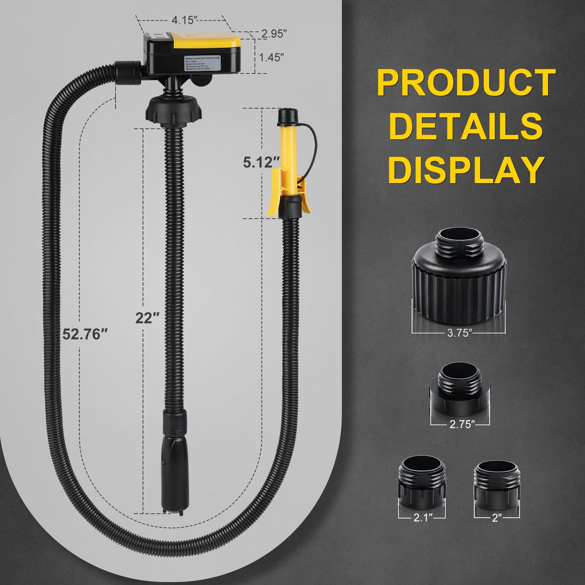 SKYJDM pump packaging and manual illustrating included adapters and instructions