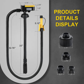 SKYJDM pump packaging and manual illustrating included adapters and instructions