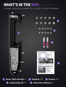 Skylarion hardware and instruction sheet for straightforward bolt-on installation