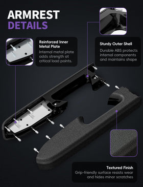 Skylarion armrest beside ruler showing compact size for easy replacement