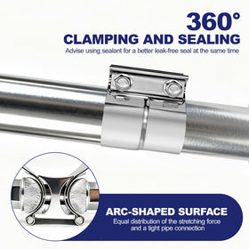 SKYMIRO clamp fitted on exhaust pipe illustrating secure, no-weld connection benefit