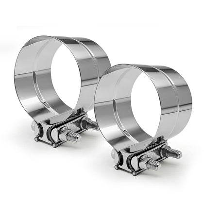 SKYMIRO front view of 4-inch stainless band clamp showing complete assembly and durability