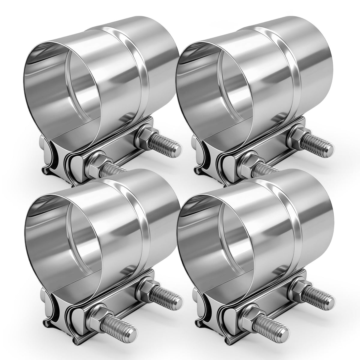 SKYMIRO front view of 4-pack clamps showing durable stainless-steel construction and value