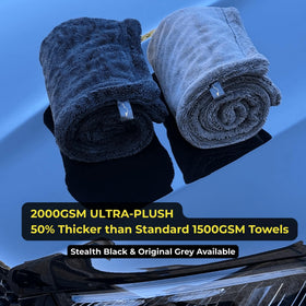 Sleek Dudes towel draped in garage setting showing premium feel and daily-ready convenience