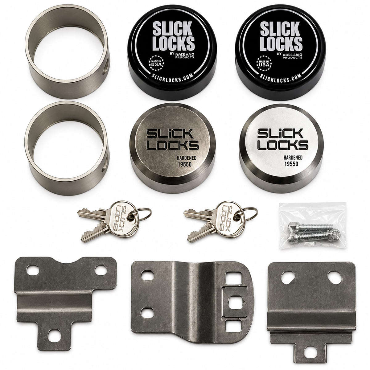 Slick Locks front view installed on ProMaster showing secure exterior benefit