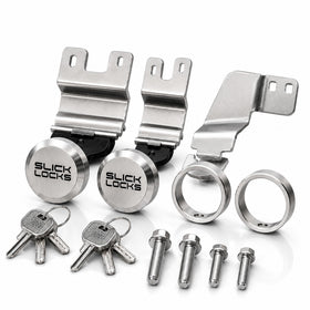 Slick Locks front packaging showing kit contents and quick installation benefit
