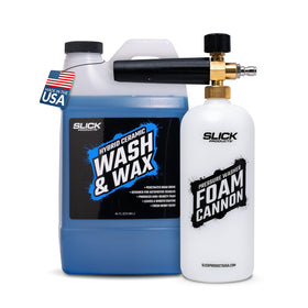 Slick Products bottle front view showing label and capacity for clear identification and benefit