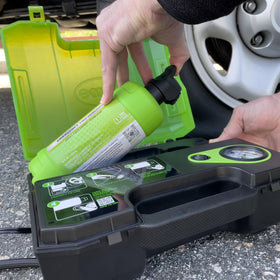 Slime 10201 used roadside with Smart Spair Ultra kit, fast emergency repair advantage