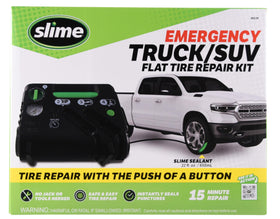 Slime 50139 kit front view showing components for quick roadside fixes