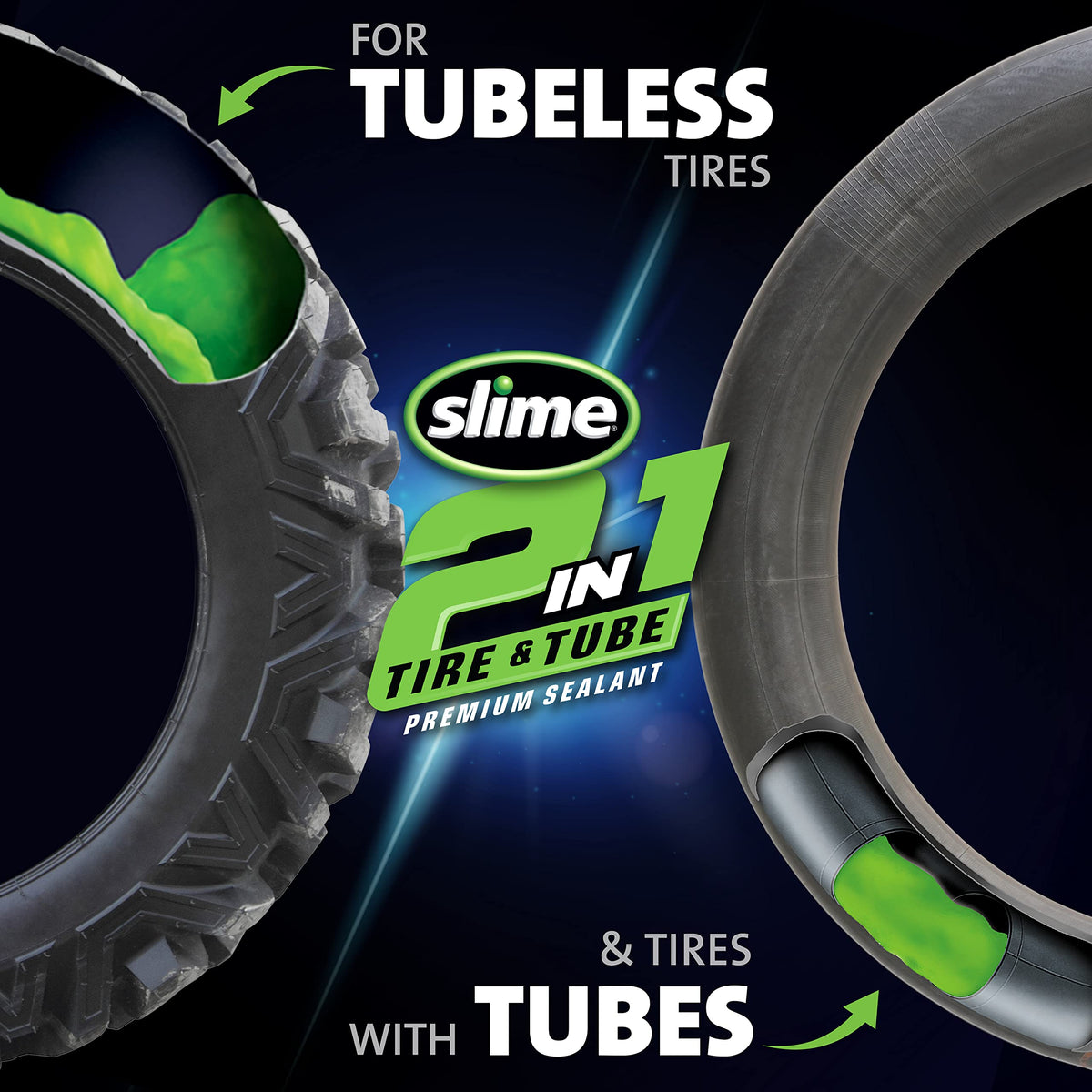 Slime being applied into a bicycle tube for easy installation
