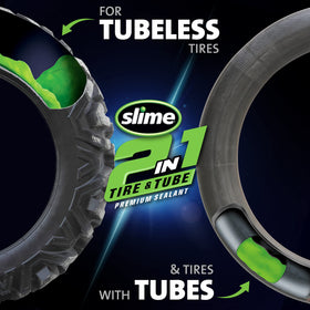 Slime being applied into a bicycle tube for easy installation