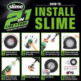 Slime clear hose showing pump flow for visible, controlled dispensing