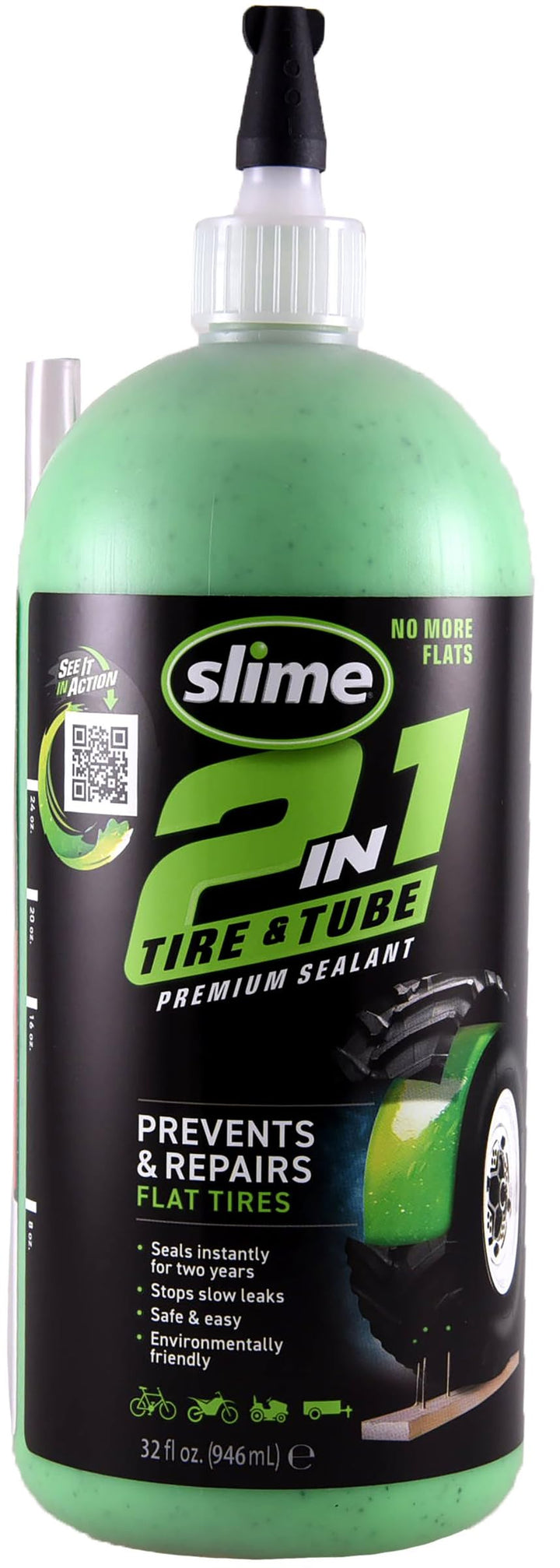 Slime bottle front label showing product and benefits