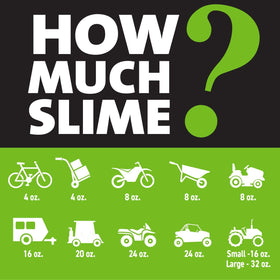 Slime in use on an ATV tire outdoors to prevent flats