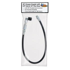 Slippery Pete full-length flex hose laid out to show flexibility and workshop maneuvering