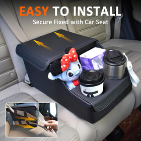 SLOGENTO cup holders and center tray holding drinks and snacks for convenience