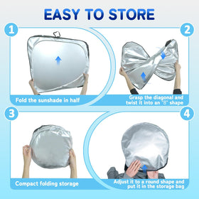 SLOGENTO folded shade with storage pouch for compact, convenient portability