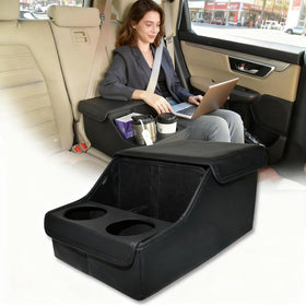 SLOGENTO front view of center console showing organized storage and armrest benefit