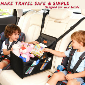 SLOGENTO installed between car seats demonstrating easy reach for backseat kids