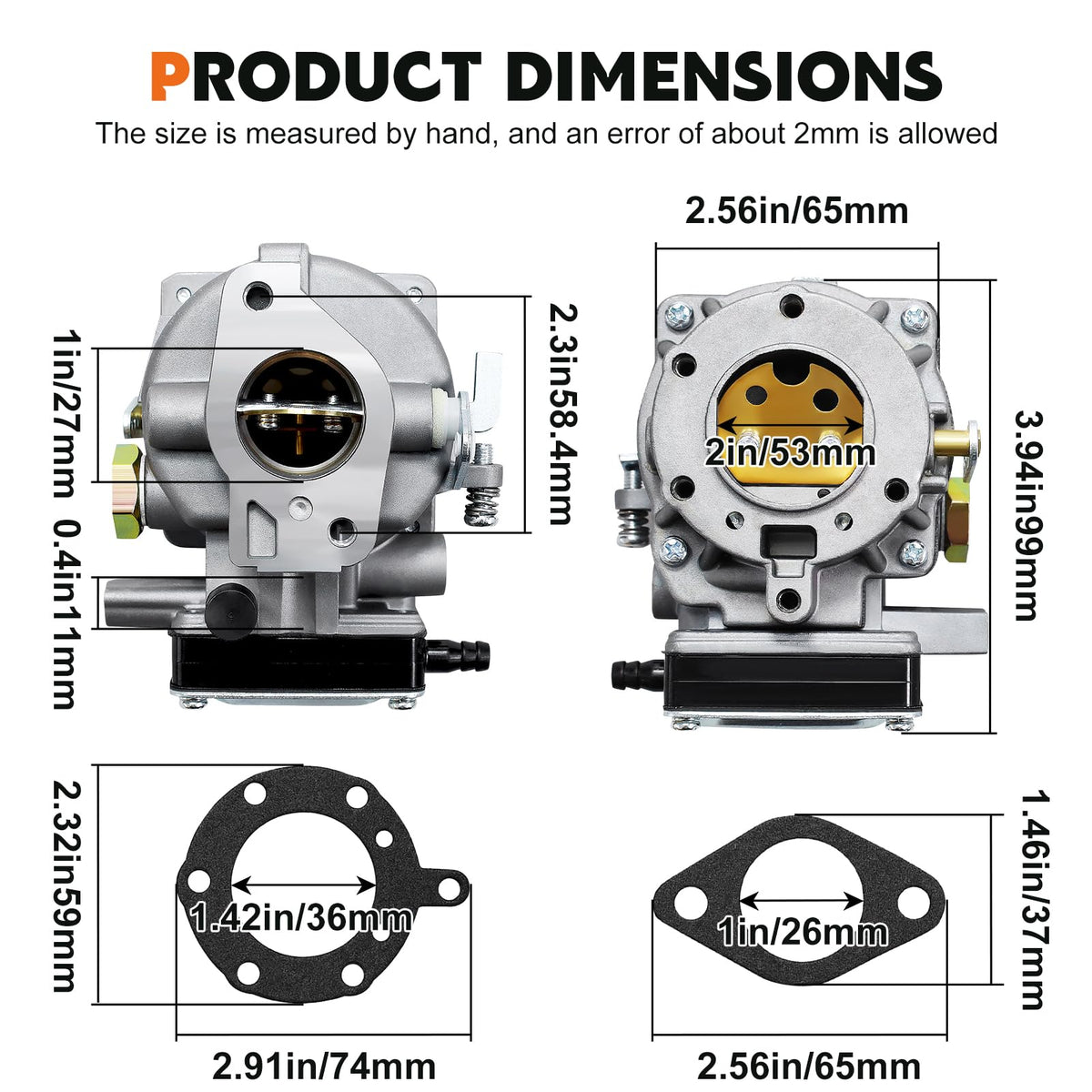Slother carburetor side profile highlighting durable metal construction