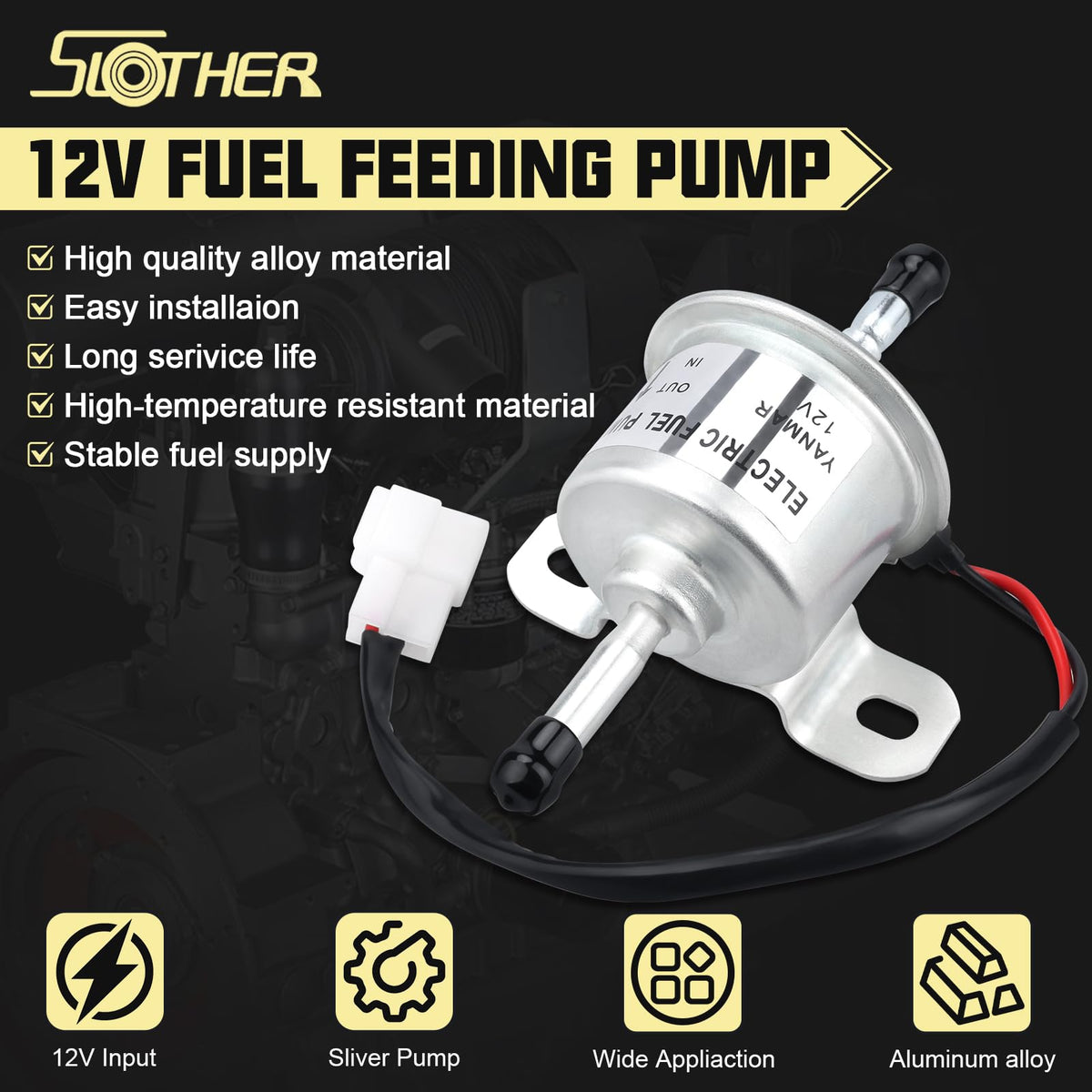 Slother pump electrical connector detail benefit: straightforward wiring hookup