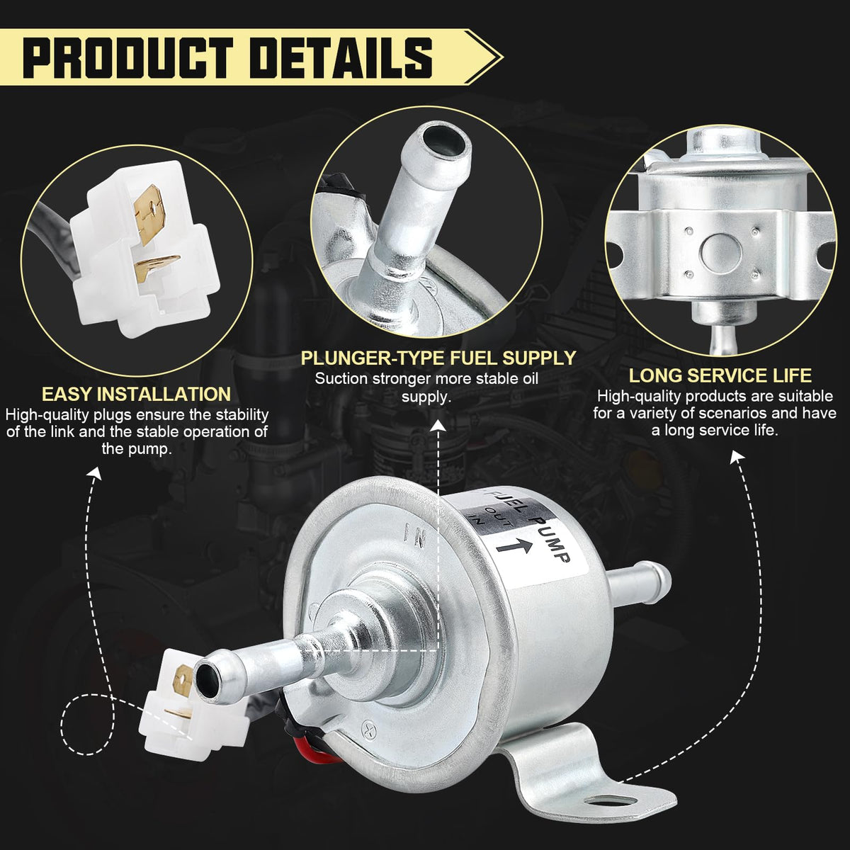 Slother pump inlet and outlet ports close-up benefit: clear flow orientation