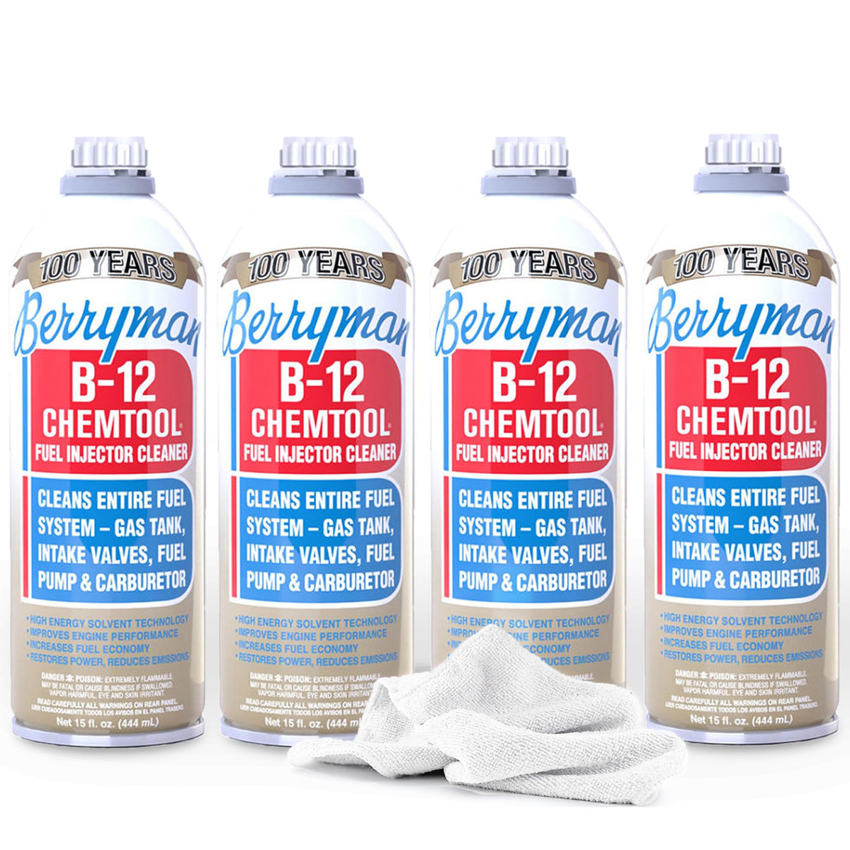 SMA ProQor front packaging showing four Berryman B-12 bottles and included towel for easy maintenance