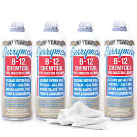SMA ProQor front packaging showing four Berryman B-12 bottles and included towel for easy maintenance
