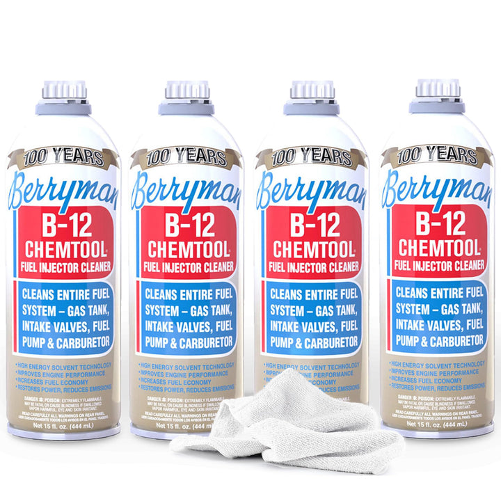 SMA ProQor front packaging showing four Berryman B-12 bottles and included towel for easy maintenance