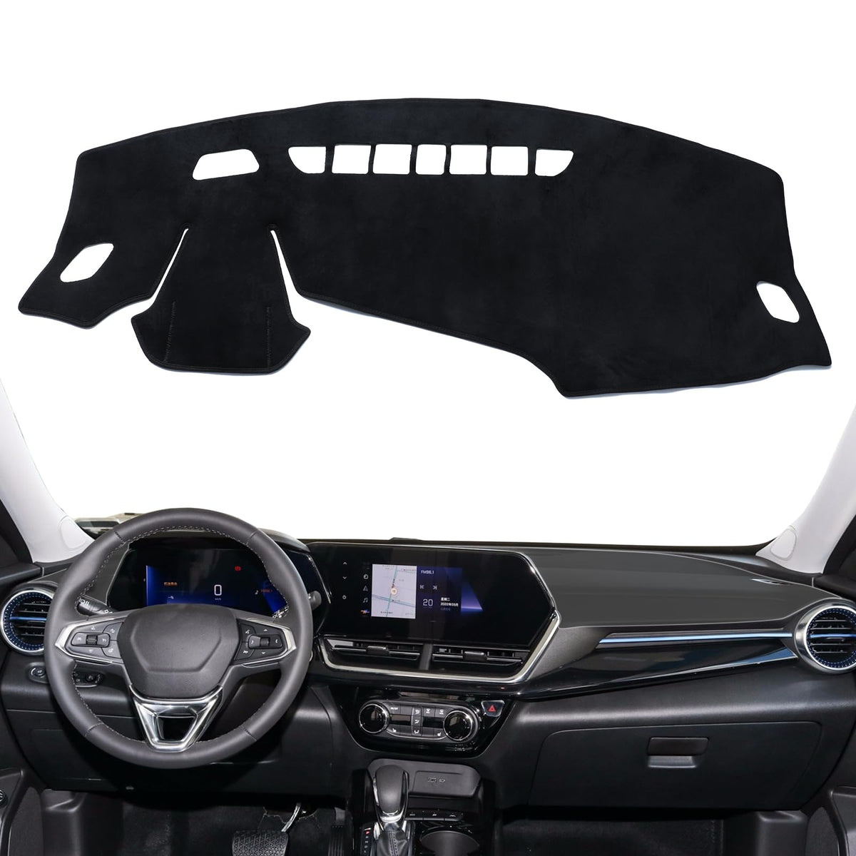 smabee dash cover front view on Chevy Trax showing tailored fit and clean look