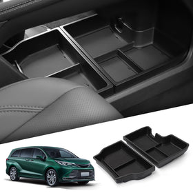 smabee front view center console tray showing neat storage benefit