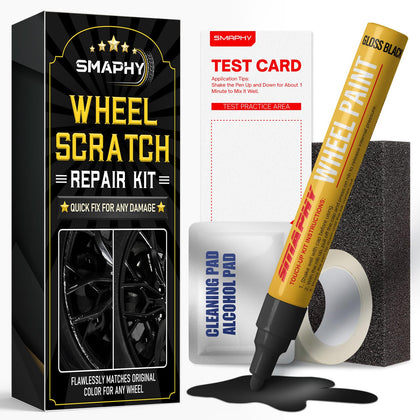 SMAPHY front package showing full gloss black repair kit and tools for fast fixes